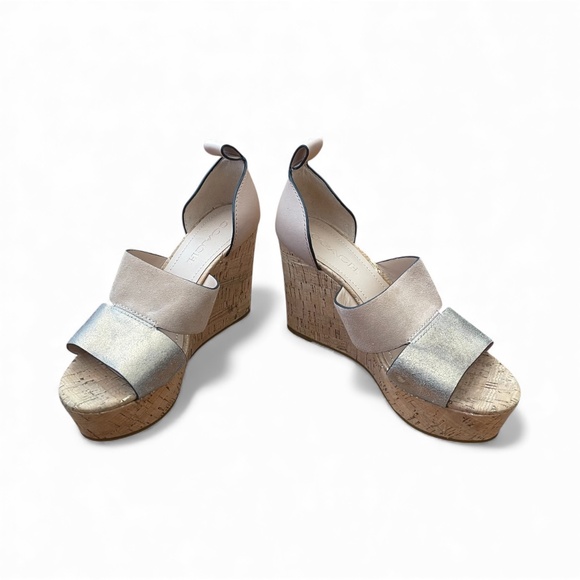 Coach Women’s ISLA Metallic Platform Wedge Sandals Cork Sz 7 - Picture 2 of 9